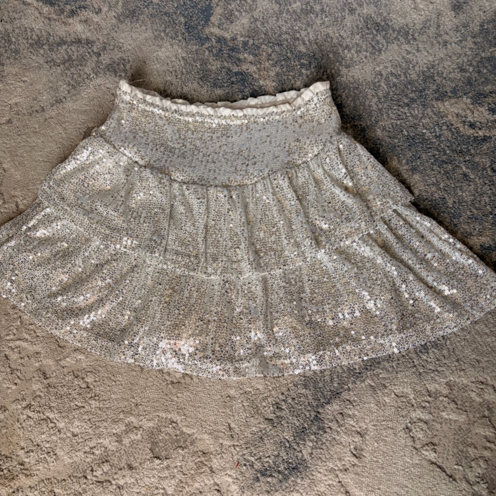 Sequin Party Skirt in Shimmering Champagne